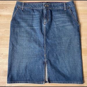 J. Crew Straight Denim Jean Skirt w/Front Slit 10